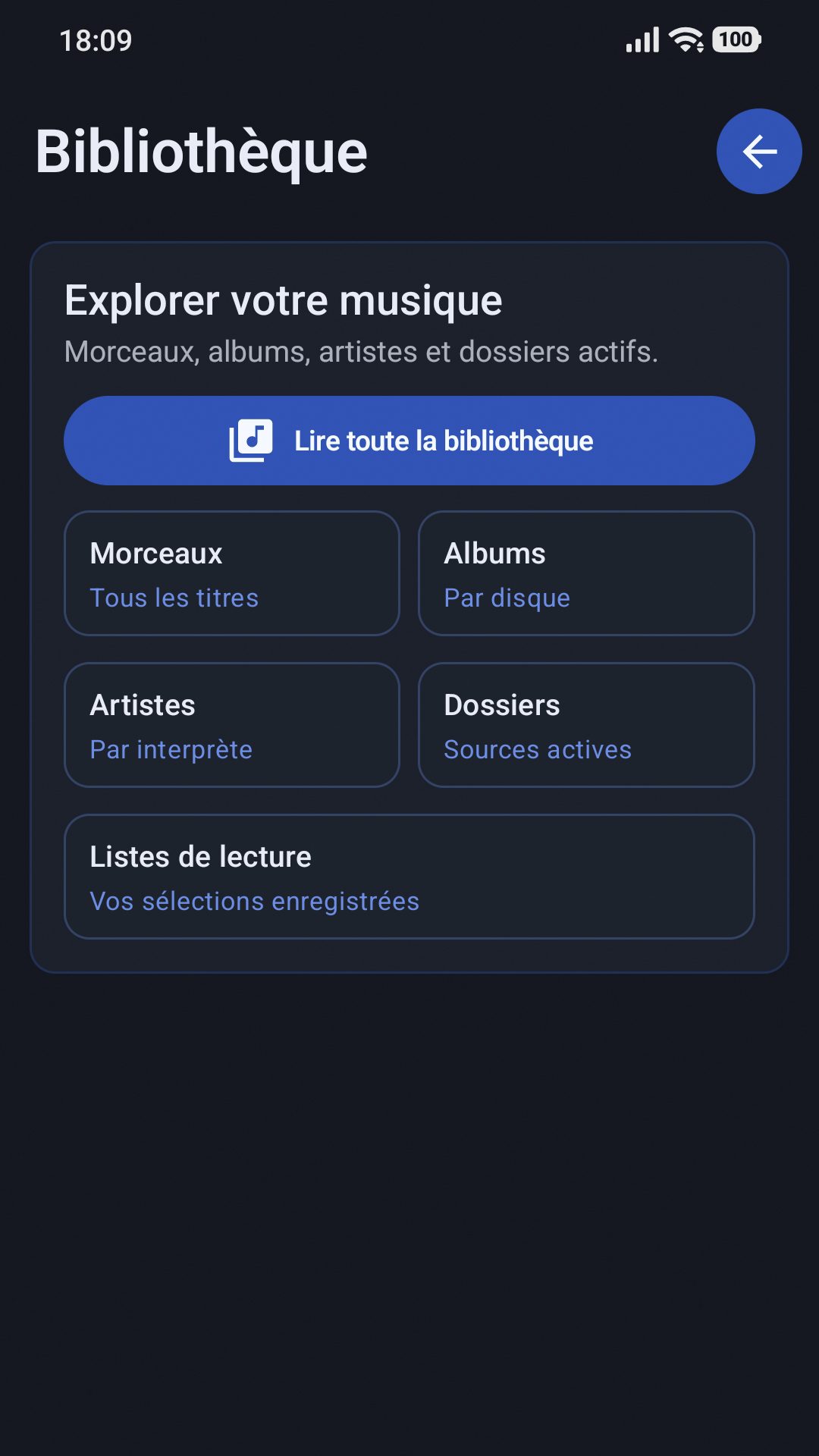 Écran Bibliothèque de Let’s Ambiance